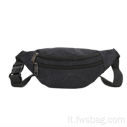 Sports Hip Hip hop personalizzato da donna in bicicletta da donna per la spalla croce per la spalla da viaggio per viaggi per la spalla nera Black Fanny Pack Borsa